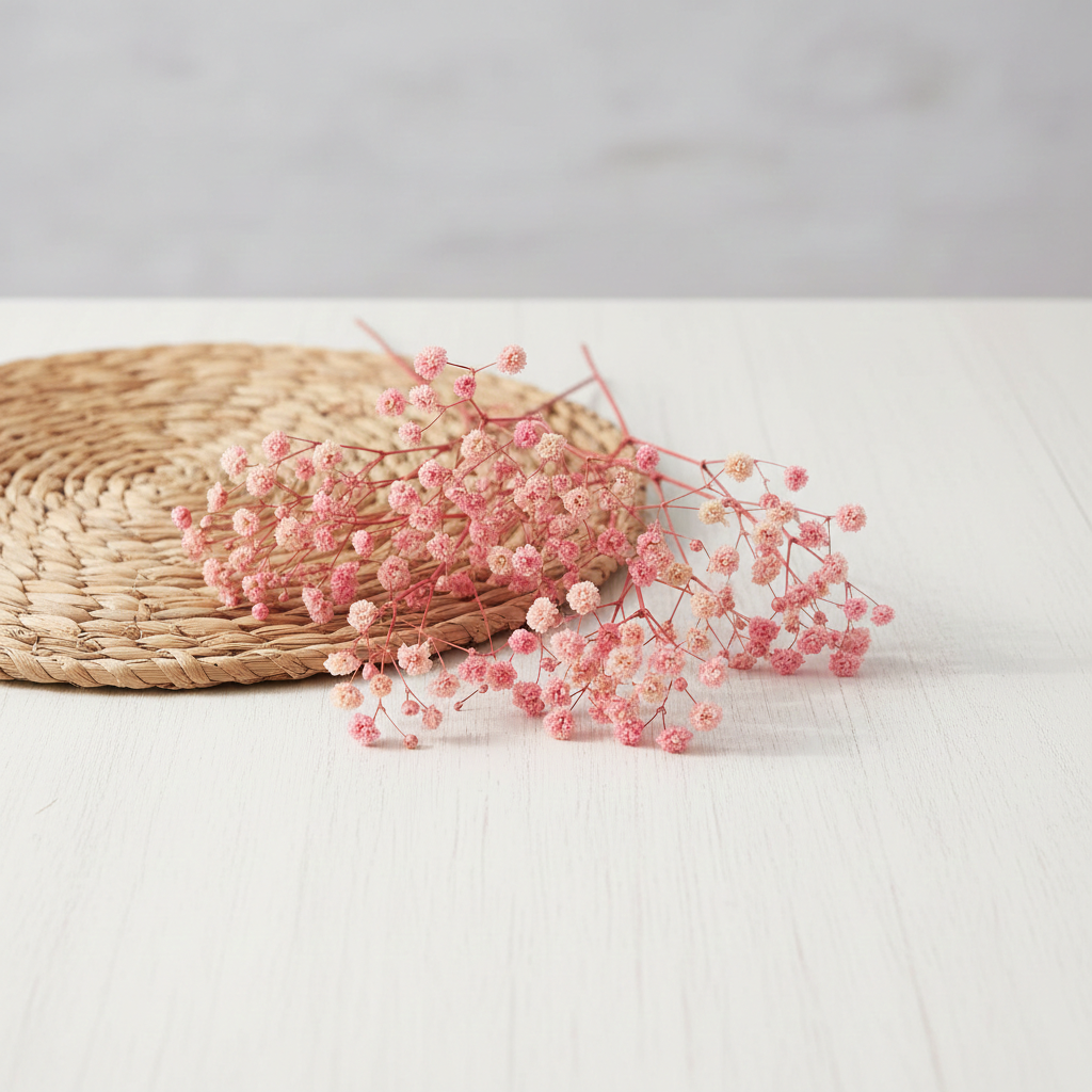 Stabilizovaná Gypsophila box pro aranžování - světle růžová